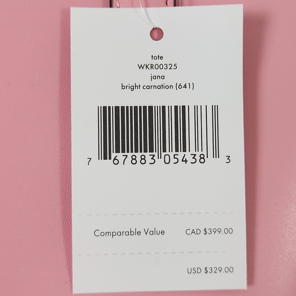 NWT Kate Spade Jana Leather Tote Bright Carnation - Picture 8 of 16